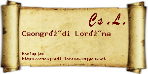 Csongrádi Loréna névjegykártya